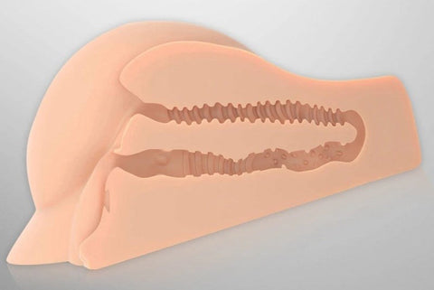 PDX Plus Perfect Ass Masturbator Snug Fit CRings Dual Tunnel Design - Masturbators and Strokers