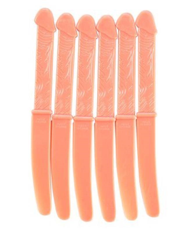 Hua Novelties Pecker Knives Penis Shaped Party Cutlery Set of 6 - - Bachelorette and Bucks
