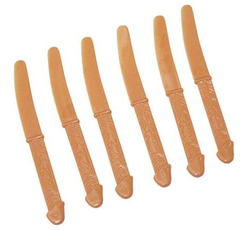 Hua Novelties Pecker Knives Penis Shaped Party Cutlery Set of 6 - Bachelorette and Bucks