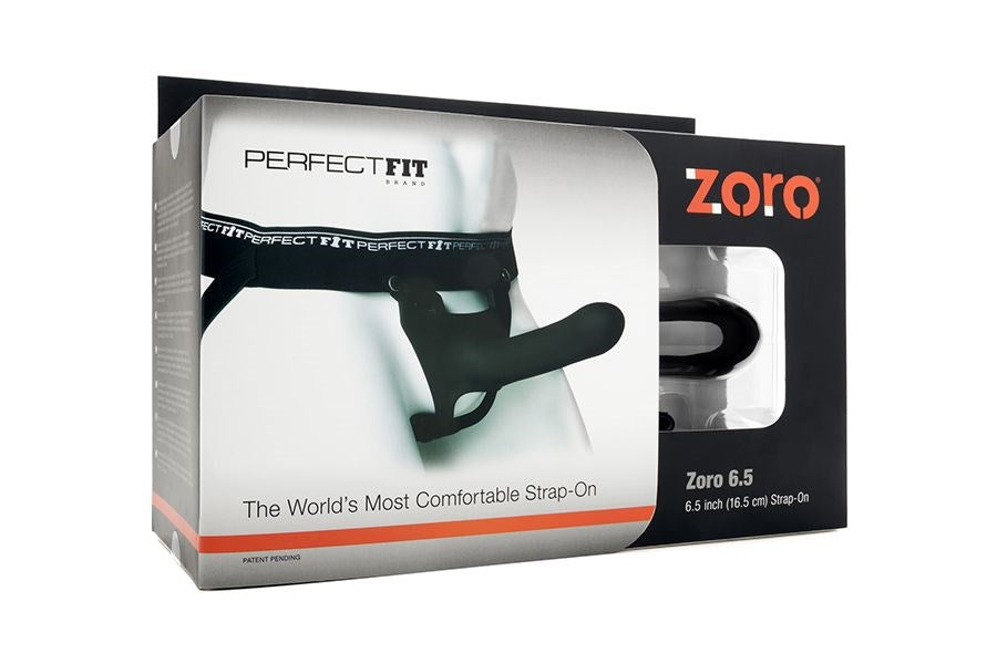 Perfect Fit Zoro 6.5 Inches Black Harness Free Strap On Dildo - Strap On Sextoys