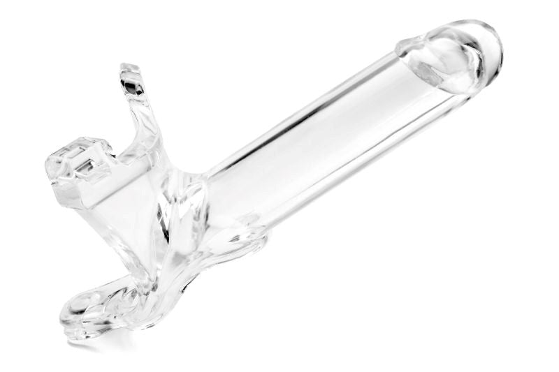 Perfect Fit Zoro Knight 6 inch Clear Hollow Strap On with Elastic Waistband - Strap On Sextoys