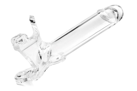 Perfect Fit Zoro Knight 6 inch Clear Hollow Strap On with Elastic Waistband - Strap On Sextoys