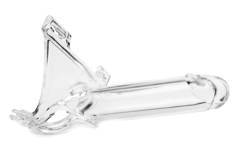 Perfect Fit Zoro Knight 6 inch Clear Hollow Strap On with Elastic Waistband - Strap On Sextoys