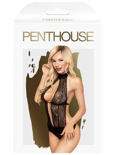 Penthouse Lingerie High Neck Keyhole Playsuit Seductive Stretchy Design - - Babydolls and Chemises