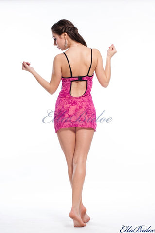 Ella Bidoe Petal Sheer Intimate Wear Floral Sheer Pink Lingerie - Babydolls and Chemises