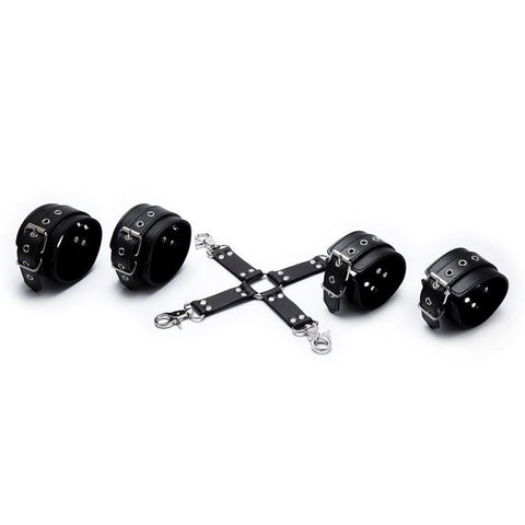BDStyle Pin Buckle Hogtie Kit All Fit Cock Rings Premium Bondage Set - Cuffs and Restraints
