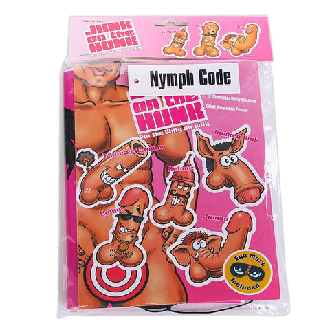 BDStyle Pin The Junk On the Hunk Adult Party Game with Reusable Adhesive - Sex Games, Coupons and Tricks