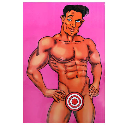 BDStyle Pin The Junk On the Hunk Adult Party Game with Reusable Adhesive - Sex Games, Coupons and Tricks