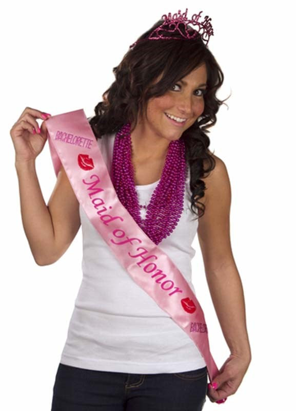 Pipedream Products Pink Maid of Honor Sash Premium Satin Wedding Accessory - - Sex Games, Coupons and Tricks