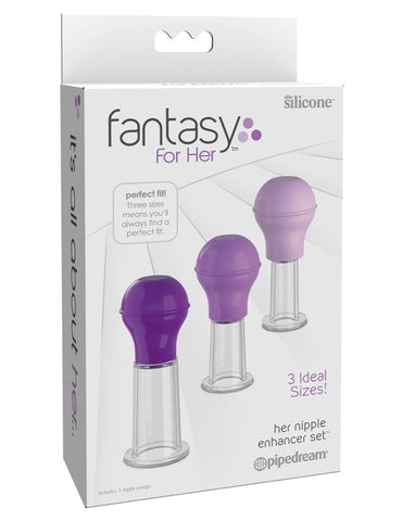 Pipedream Fantasy For Her Womens Nipple Enhancer Set Three Size Pumps - Nipple and Clit Clamps
