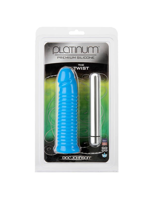 Doc Johnson Platinum The Twist Ribbed Design Dildo - - Non-Realistic Dildos