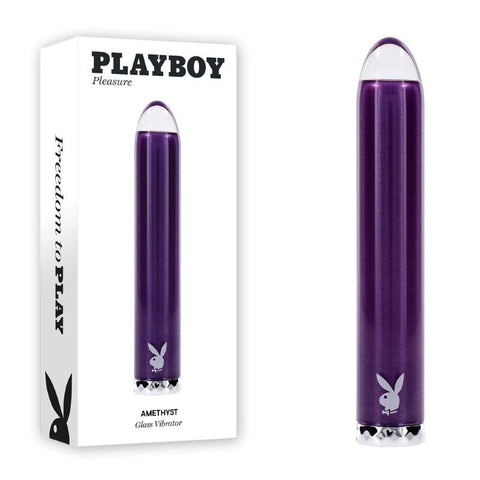 Evolved Playboy Pleasure Amethyst Waterproof Mini Vibrator Glass Tip - Waterproof Vibrators