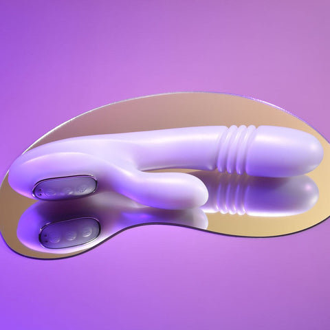 Evolved Playboy Pleasure Bumping Bunny Thrusting Rabbit Vibrator with Heating - Rabbit Vibrators