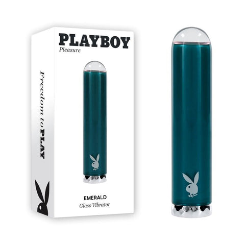 Evolved Playboy Pleasure Emerald Bullet Vibrator with Glass Tip - Waterproof Vibrators