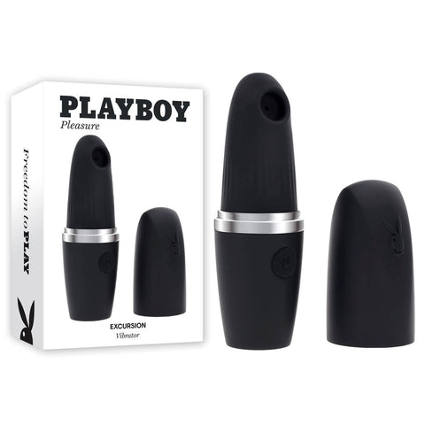 Evolved Playboy Pleasure Excursion Clitoral Suction Vibrator Lipstick Design - Clit Ticklers and Pulsators