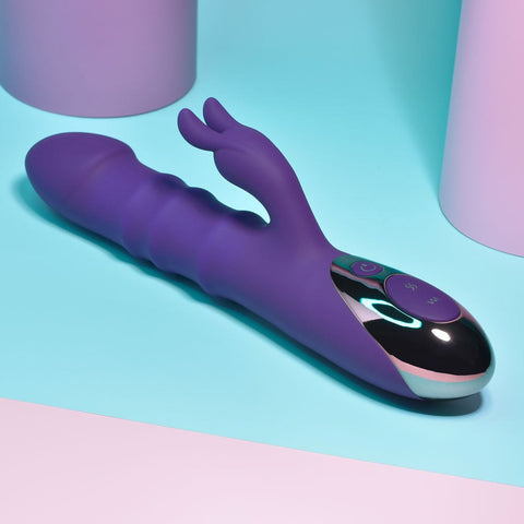 Evolved Playboy Pleasure Hop To It 10 Functions Rabbit Vibrator Moving Rings - Rabbit Vibrators