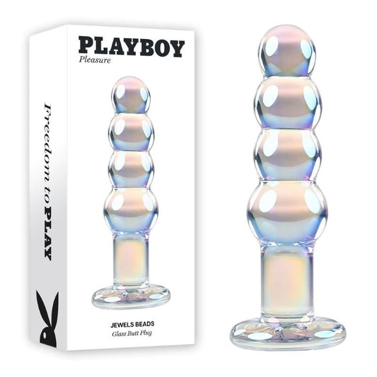Evolved Playboy Pleasure Jewels Beads Glass Anal Plug Premium Borosilicate - - Glass Sex Toys