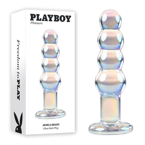 Evolved Playboy Pleasure Jewels Beads Glass Anal Plug Premium Borosilicate - Glass Sex Toys