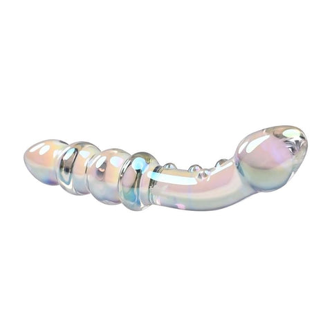 Evolved Playboy Pleasure Jewels Double Ended Glass Dildo Rainbow Finish - Glass Sex Toys