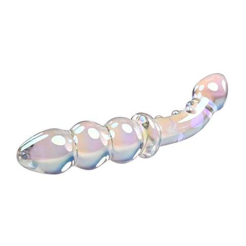 Evolved Playboy Pleasure Jewels Double Ended Glass Dildo Rainbow Finish - Glass Sex Toys