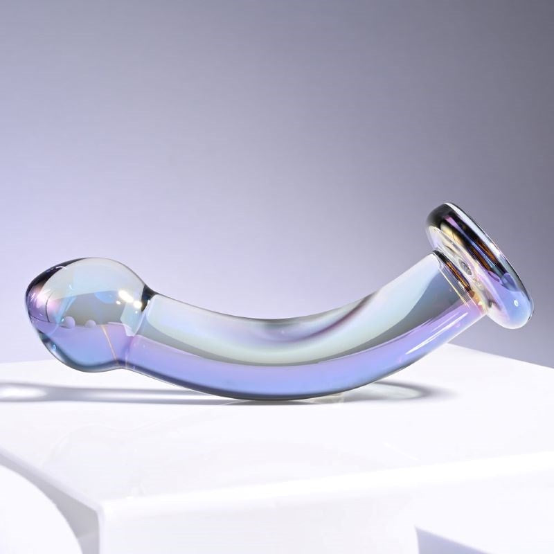 Evolved Playboy Pleasure Jewels King Multi Play Glass Dildo Curved G Spot - - Realistic Dildos