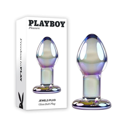 Evolved Playboy Pleasure Jewels Plug Glass Anal Plug Crystal Iridescent - Glass Sex Toys