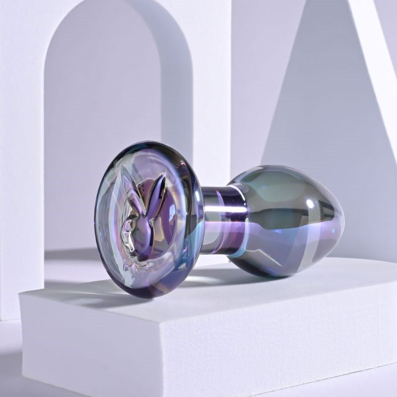 Evolved Playboy Pleasure Jewels Plug Glass Anal Plug Crystal Iridescent - - Glass Sex Toys