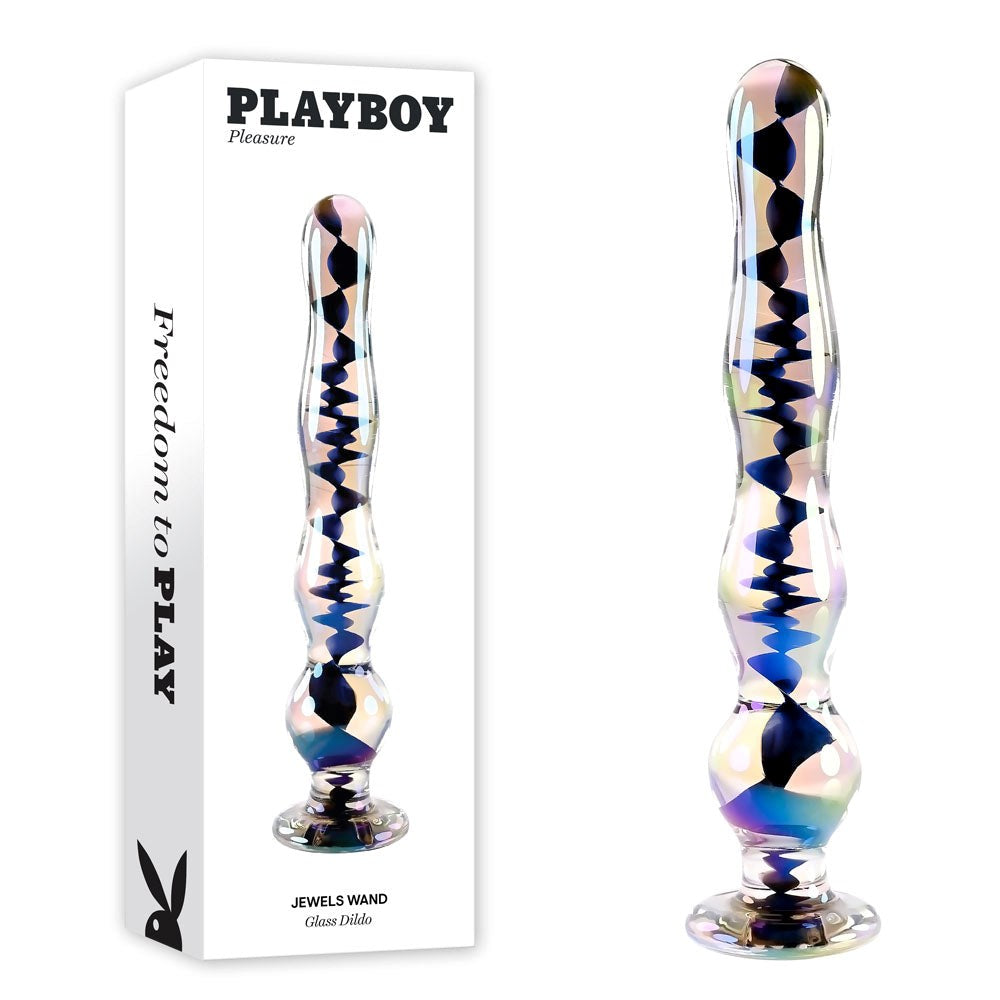 Evolved Playboy Pleasure Jewels Wand Glass Dildo 3 Graduated Beads - - Non-Realistic Dildos