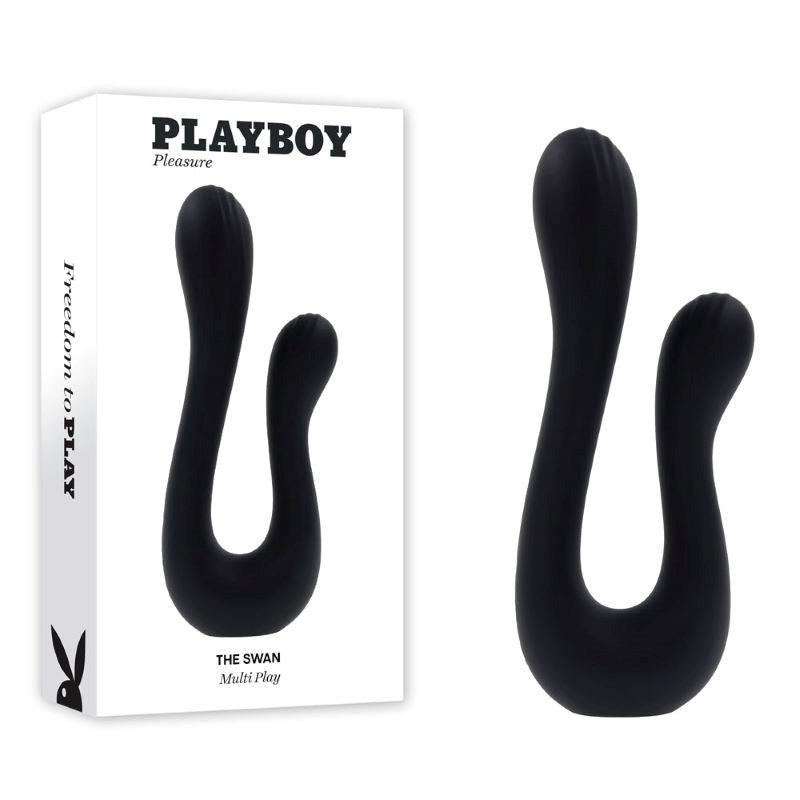 Evolved Playboy Pleasure The Swan Multi Play Adult Vibrator Dual Shaft - - G-Spot Vibrators