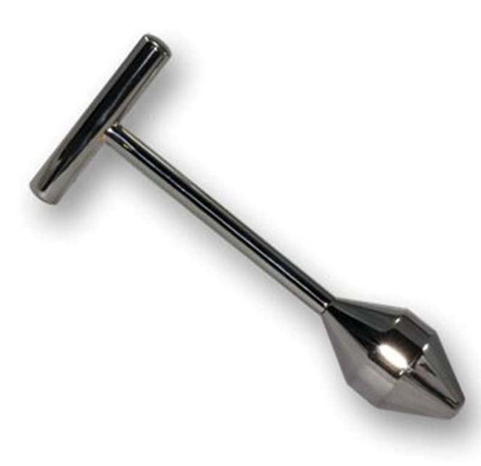 Hells Couture Pleasure Probe in Stainless Steel Fixed T Handle - - Steel Sex Toys