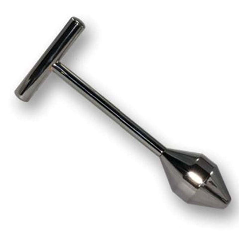 Hells Couture Pleasure Probe in Stainless Steel Fixed T Handle - Steel Sex Toys