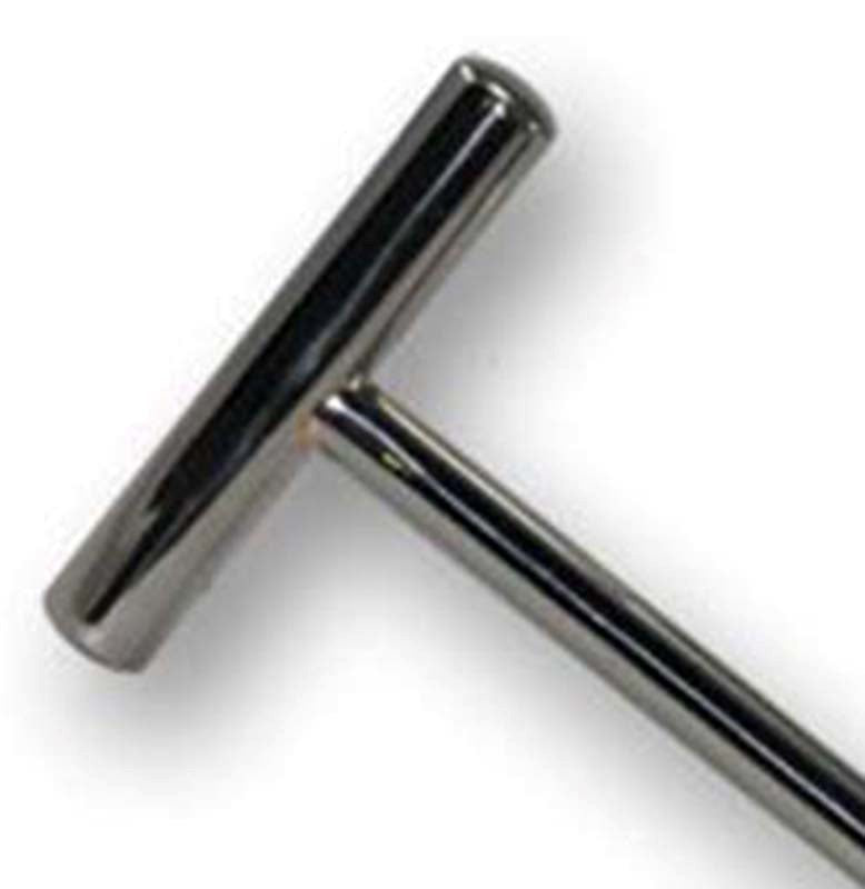 Hells Couture Pleasure Probe in Stainless Steel Fixed T Handle - - Steel Sex Toys