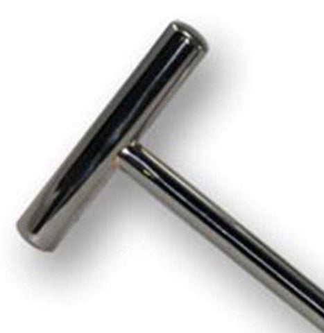 Hells Couture Pleasure Probe in Stainless Steel Fixed T Handle - Steel Sex Toys