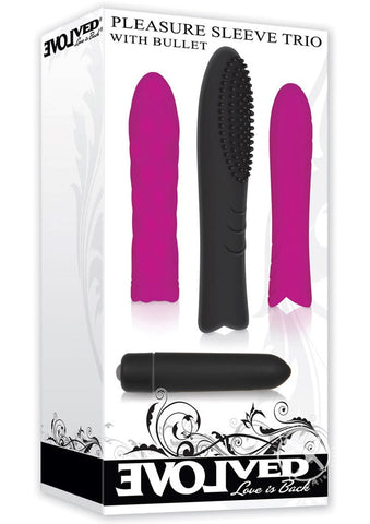 Evolved Pleasure Sleeve Trio with Bullet Vibrator for Customizable Pleasure - Bullet Vibrators