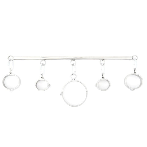 BDStyle Plug Key Steel Cuffs and Collar Spreaders with Locking Keys - Spreaders and Hangers