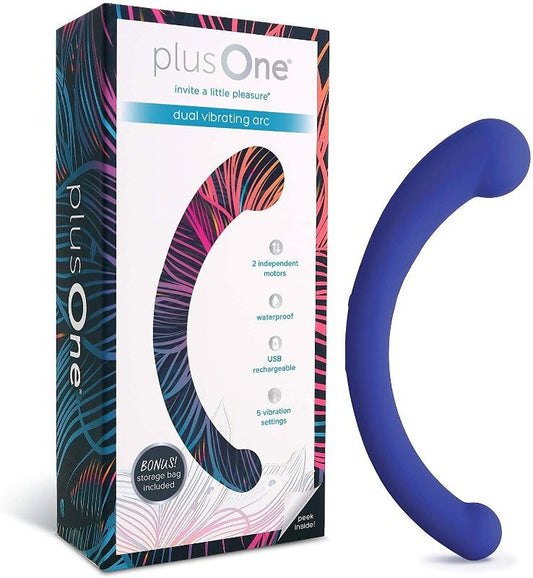 PlusOne Dual Vibrating Arc G Spot Massager with Dual Independent Motors - - Waterproof Vibrators