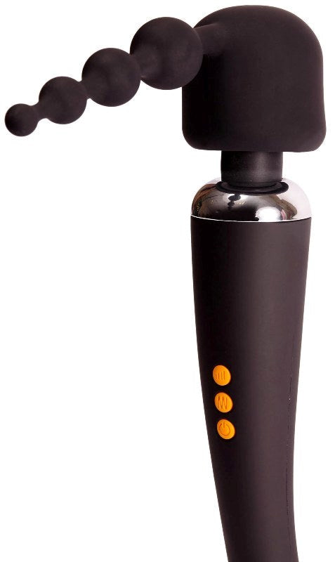 Pornhub Sextoys Pornhub Climax Rechargable Wand Set Black with 3 Attachments - - Waterproof Vibrators