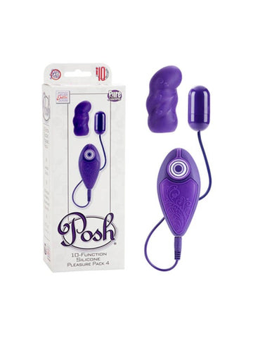 California Exotics Posh 10 Function Silicone Pleasure Vibrator Pack 4 - Silicone Vibrators