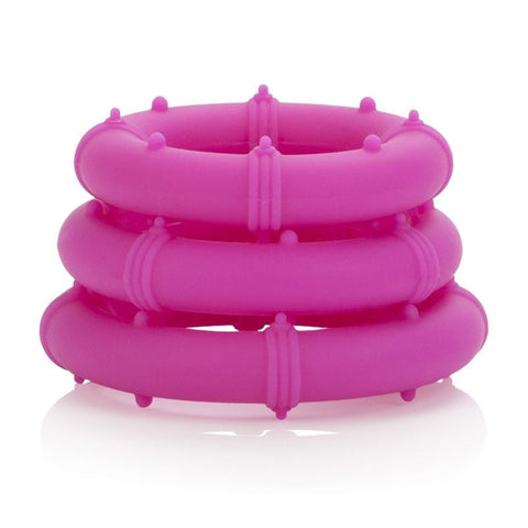 California Exotics Posh Silicone Performance Kit Pink Cock Rings and Anal Probe - Sex Kits