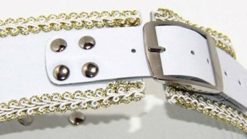 BDStyle Posture Collar in White with O Ring Light Premium Bondage Restraint - Fancy Dress Ups
