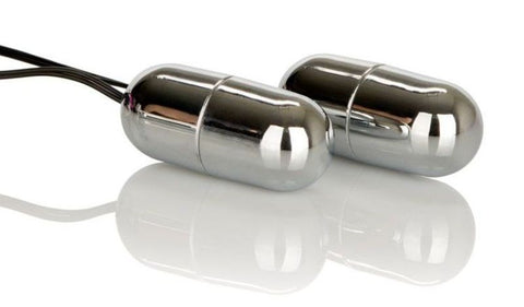 California Exotics Power Play Dual Silver Remote Control Bullet Vibrator - Bullet Vibrators