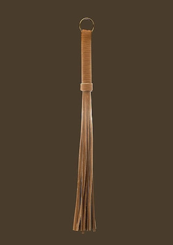 Shots Toys Premium Bonded Leather Whip Brown BDSM Impact Play - Whips And Crops
