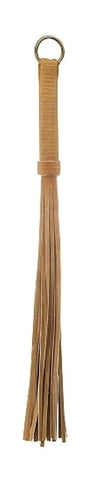Shots Toys Premium Bonded Leather Whip Brown BDSM Impact Play - Whips And Crops