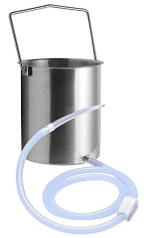 Premium Enema Bucket Kit With Silicone Hose 2 Quart Stainless Steel - Enemas and Douches