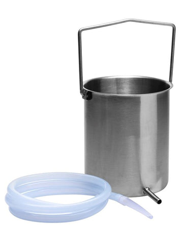 Premium Enema Bucket Kit With Silicone Hose 2 Quart Stainless Steel - Enemas and Douches