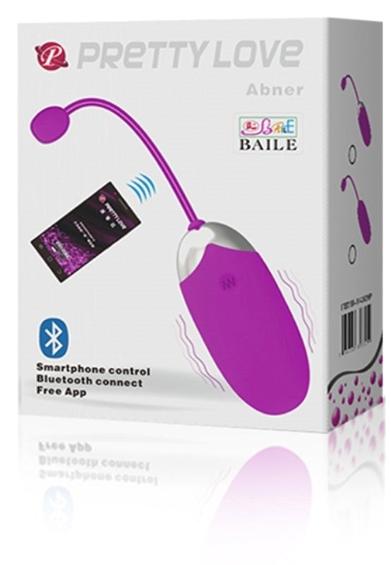 Baile Pretty Love Abner Smartphone Controlled Vibrating Egg Purple Silicone - - Love Eggs and Kegel Exercisers