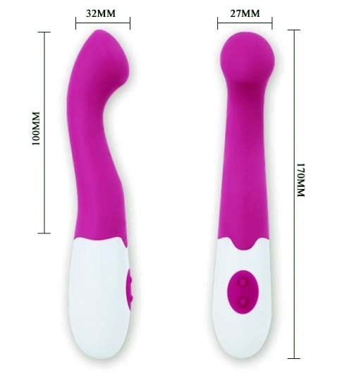 Baile Pretty Love Charles Curved Vibrator with 30 Vibration Patterns - - G-Spot Vibrators