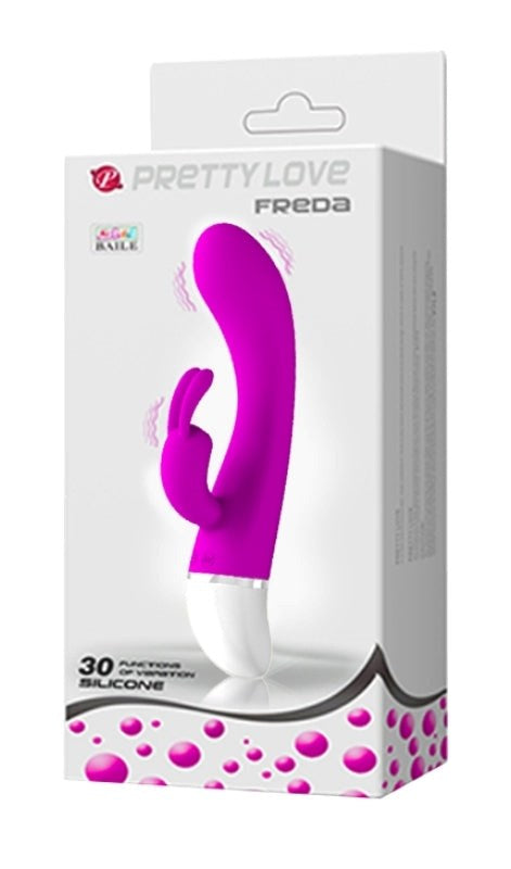 Baile Pretty Love Freda Rabbit Vibrator Dual Stimulation Pink - - Rabbit Vibrators
