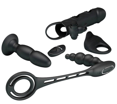 Baile Pretty Love 4 Piece Vibrating Sex Toy Kit with Remote Control - Sex Kits