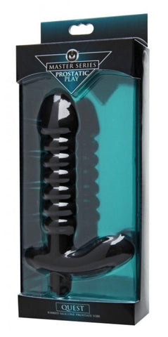 XR Brands Prostatic Play Ribbed Silicone Prostate Vibe with Vibration - Prostate Toys